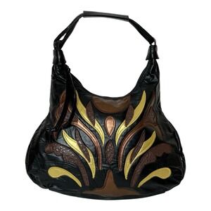 Embassy Genuine Leather Hobo Patchwork Handbag Tote 11" x 15" x 3"